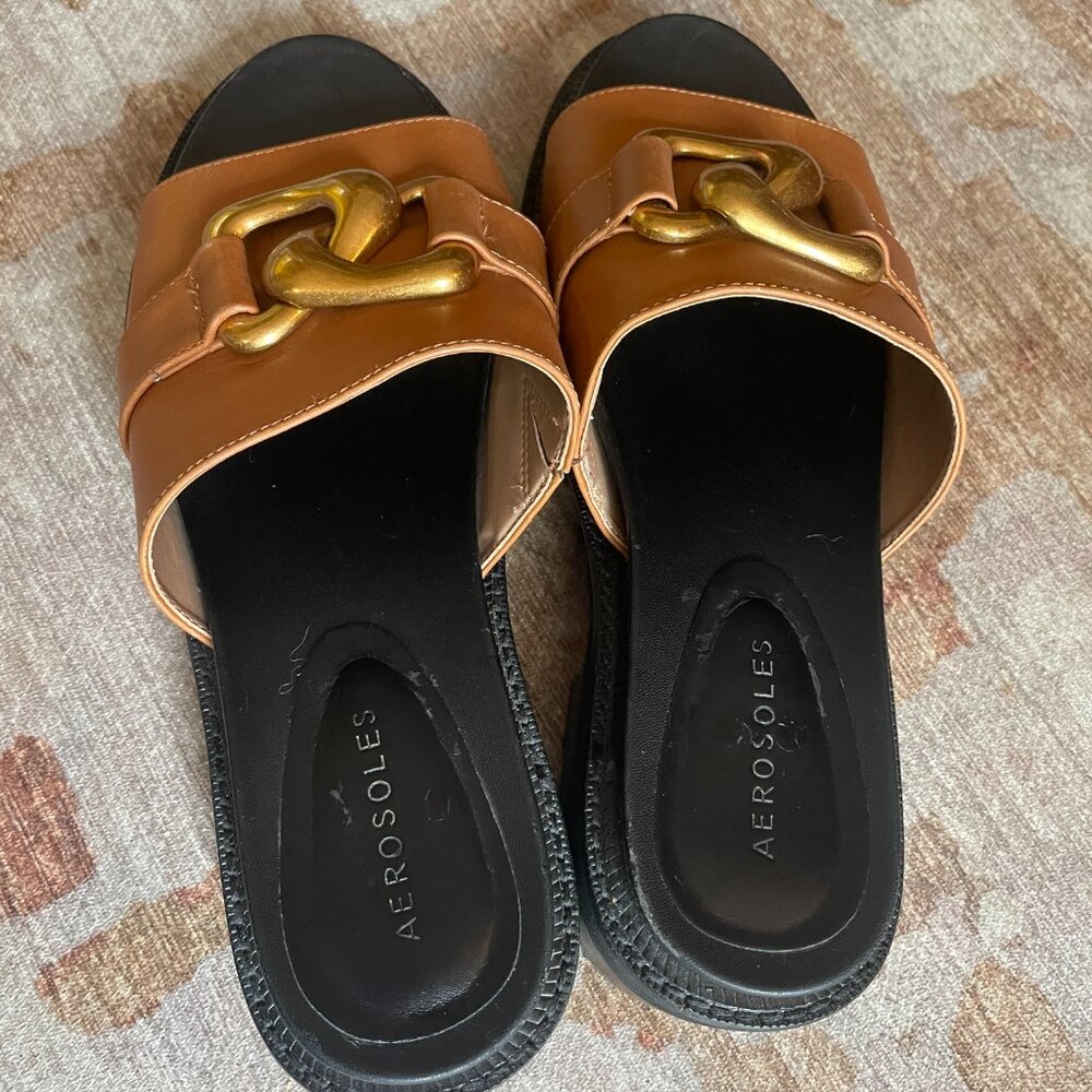 Aerosoles Women's Lima Slide Sandal Camel Size 9M - Picture 7 of 11